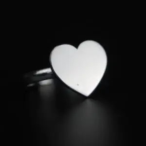 Silver 925 Hjärt ring för Gravyr