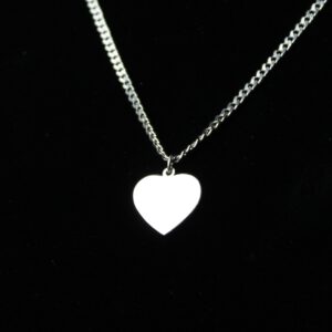 Silver 925 Hjärthänge för Gravyr med pansarlänk